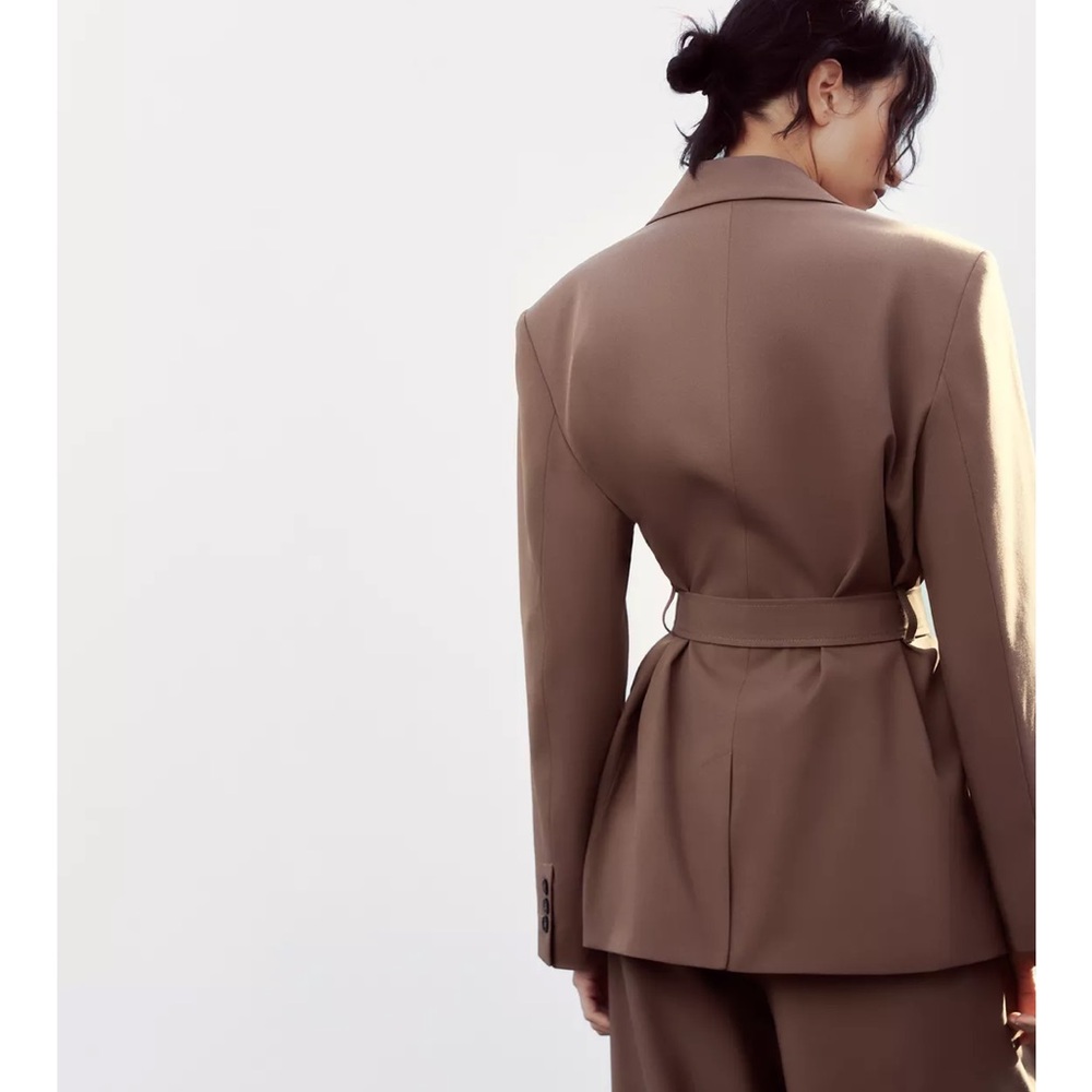 Zara NWT belted brown oversized blazer 2010/791 - Picture 9 of 12